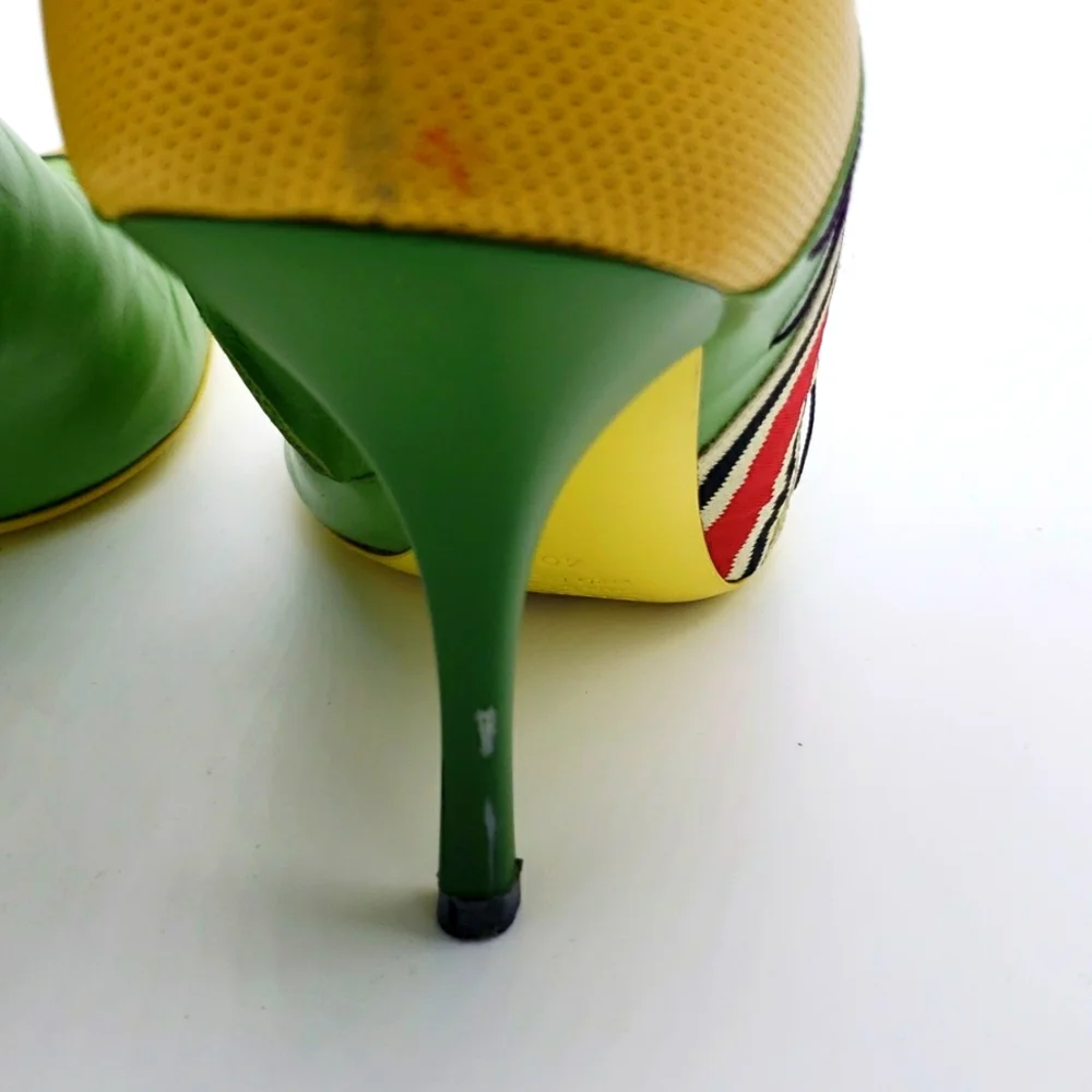 GIUSEPPE ZANOTTI SIZE 40 COLOR GREEN AND YELLOW 100% AUTHENTIC & ITS USED ITEM - Picture 5 of 11